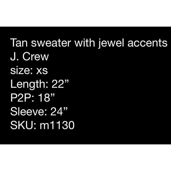J. Crew tan wool sweater with jeweled accents - Picture 7 of 7